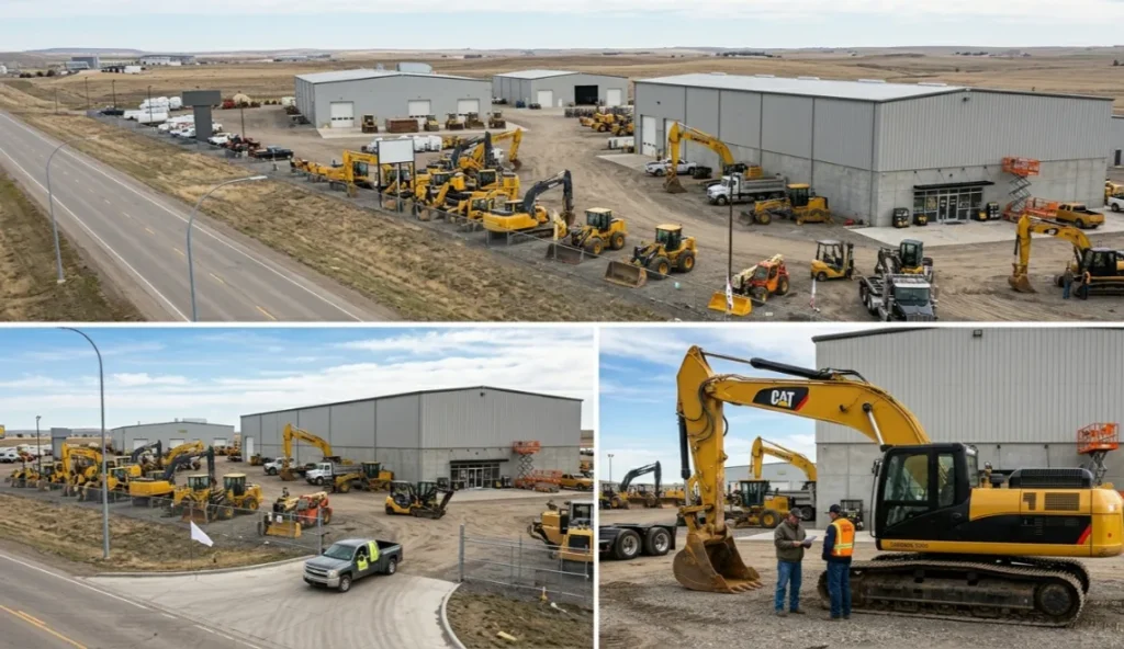 Modern excavator being operated on a large scale earthworks project in Saudi Arabia demonstrating heavy equipment rental benefits