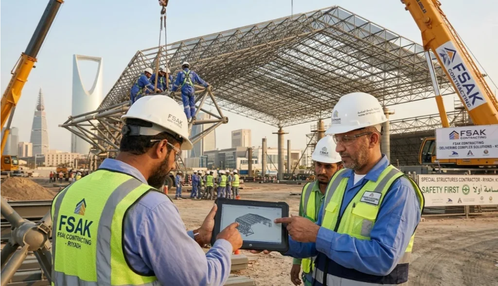 Complex construction solutions being delivered by FSAK Contracting team in Saudi Arabia