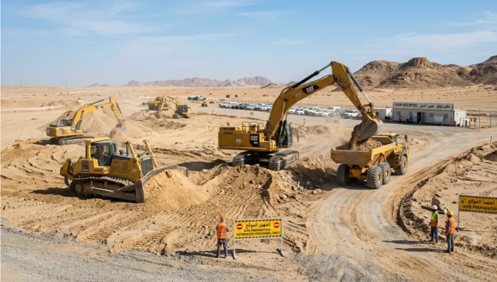 site preparation steps before construction in Saudi Arabia